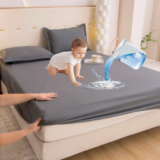 Protège-matelas imperméable blanc uni, bonnet 30 cm – photo 2