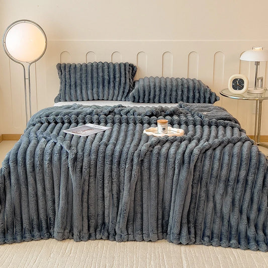 Plaid en flanelle épaisse à rayures – L'Atelier Repos