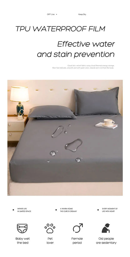 Protège-matelas imperméable blanc uni, bonnet 30 cm – photo 10