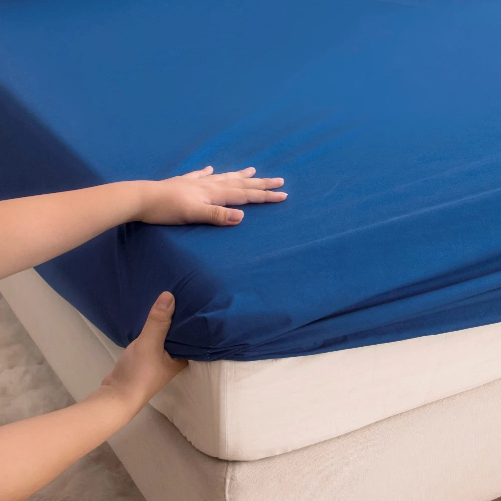 Protège-matelas imperméable blanc uni, bonnet 30 cm – photo 22