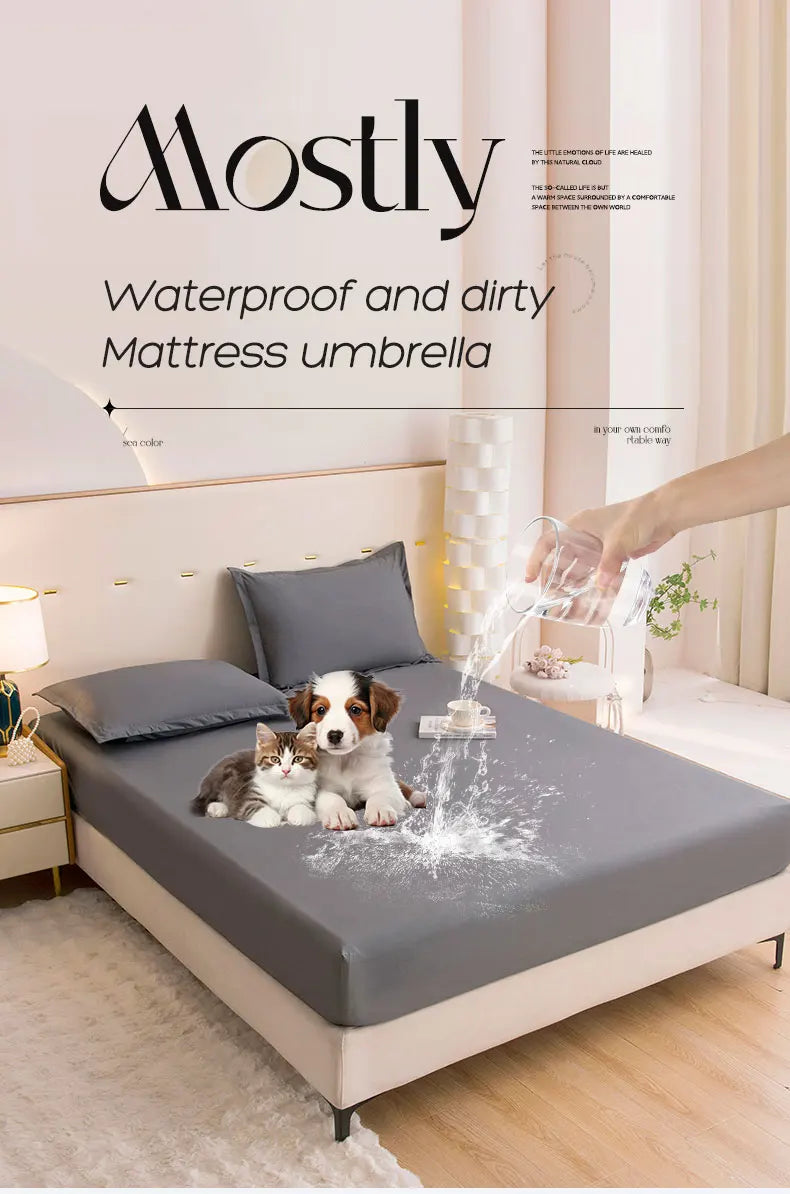 Protège-matelas imperméable blanc uni, bonnet 30 cm – photo 5